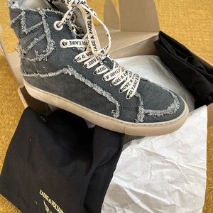 Zadig & Voltaire, NEW Distressed Gray High-Tops